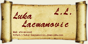 Luka Lacmanović vizit kartica